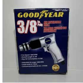 Goodyear Gy2006 3/8in Keyed Pistol Grip Air Reversible Drill 1800 Rpm Goodyear Gy2006 3/8in Keyed Pistol Grip Air Reversible Drill 1800 Rpm