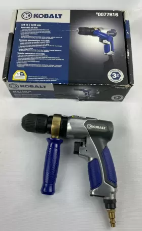 Kobalt 0077616 Reversible Air Drill 3/8 Inch #0077616 Heavy Duty Keyless Chuck Ergonomic